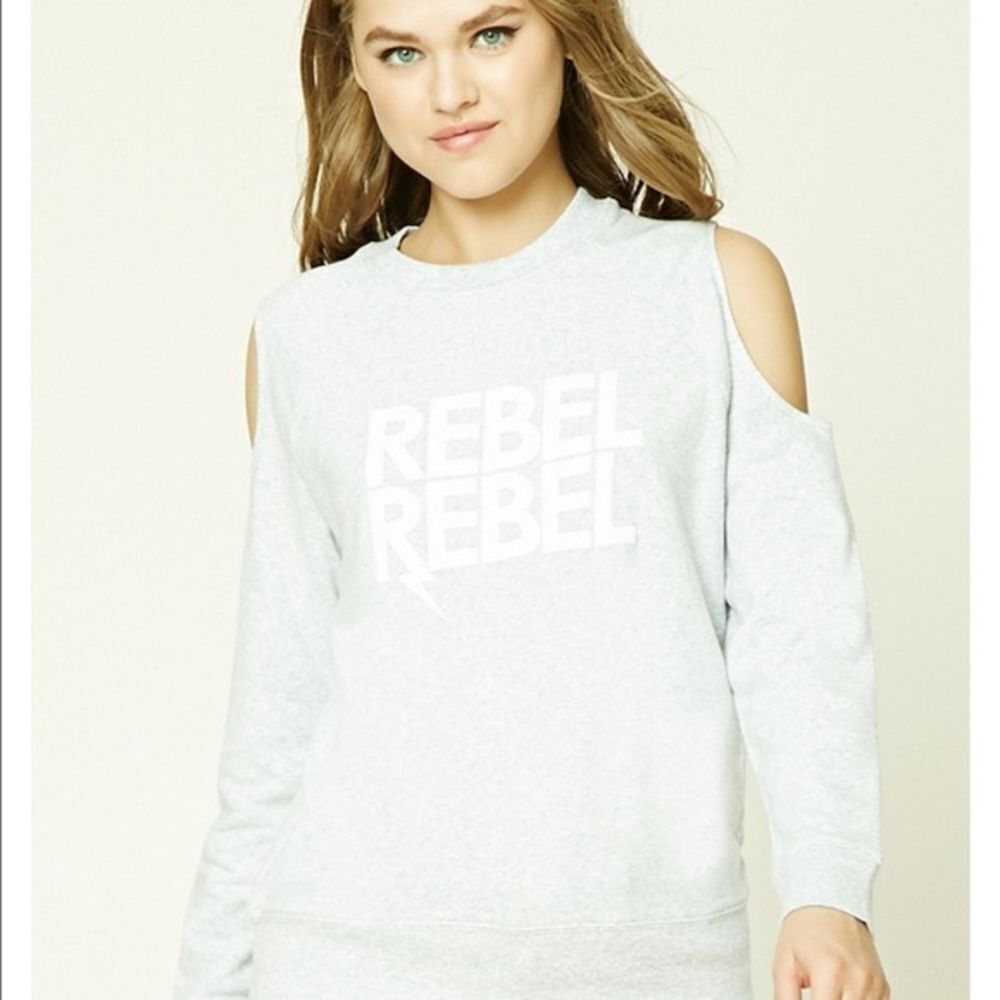 Forever‎ 21 Rebel Rebel cold shoulder sweatshirt